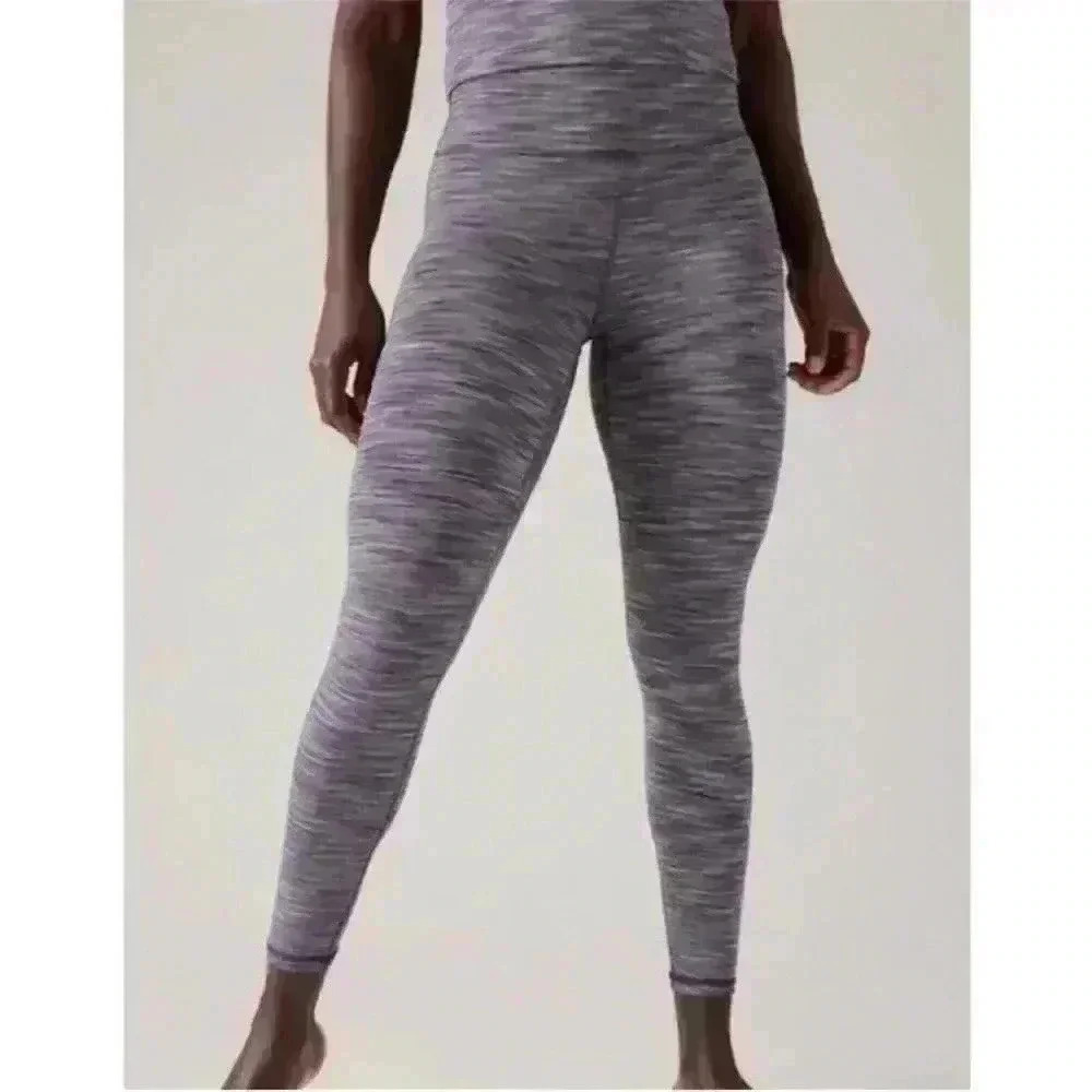 Athleta Transcend Textured 7/8 Tight Leggings in Nova Dye Violet Size Large NWT